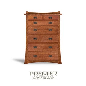 OakPark Mission Chest Stickley Style Craftsman Bedroom Arts & Crafts 7 Drawer Chest