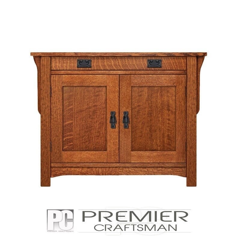 Stickley Style Mission Buffet Sideboard Table 38 Console Arts Crafts Minimalist 2 Bay Console Etsy