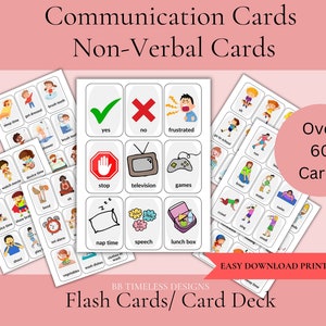 Nonverbale Kommunikation Printables, Karteikarten Sehhilfe, Autismus Kinderhilfe, Neurodivergente Karten, Karten für besondere Bedürfnisse, Sprachhilfe