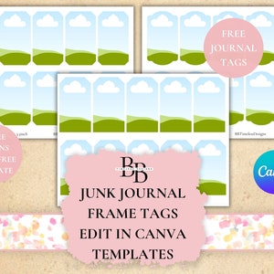 Canva Junk Journal Tag Vorlagen: Vintage Ephemera (Digitaler Download)