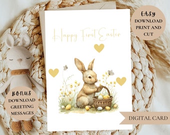 My First Easter Greeting Card, Baby First Easter Printable Card, Digital Easter Card Digital, First Easter 2024, Easter Card download 5 x 7