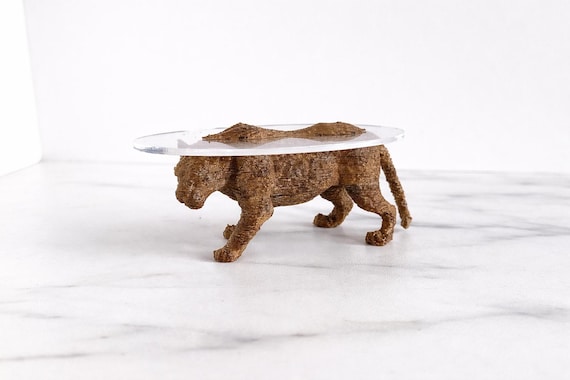 Dollhouse Panther Side Table 1:12 – Wood Look Miniature Table – Organic Modern Designer Furniture – Modern Dollhouse Decor by MiniaturesbyMoon
