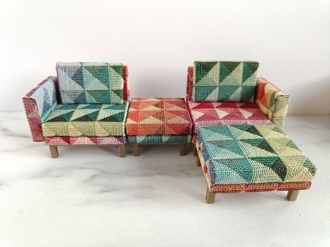 Mini Canapé En Bois De Palissandre Pour Maison De Poupée 1/12 - Style Médiéval Antique - Lot De 2