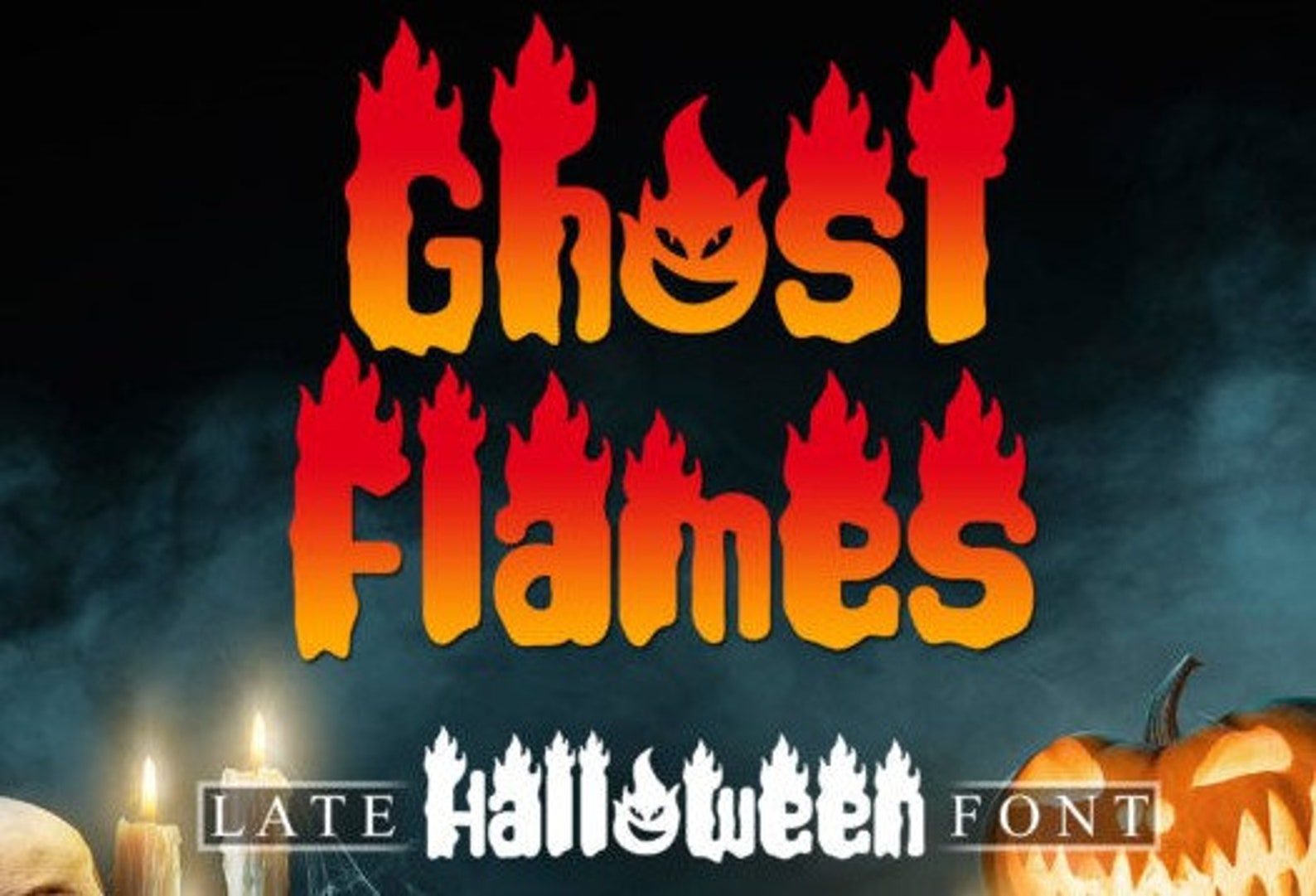 Ghost Flames Font, Horror Font, Cricut Font, Halloween Font, Modern ...