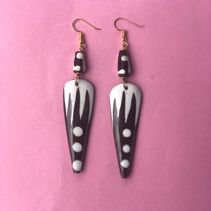 Natural Bone Drop Earrings,Carved Bone Statement Earrings,Polished Bone Earrings,Dyed Bone Statement Earrings