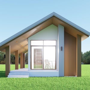 Tiny House Floor Plan: 1 Bedroom, 5.7 x 8.5 Meters (PDF Plan)