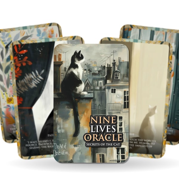 Nine Lives Oracle - Secrets of the Cat - The simplicity of a cat's life with the complexity of human emotions - UK Edition - Divination Tool