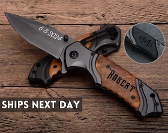 Regalo para el padre de la novia, padre del novio, suegro, padre e hija, día del padre, cuchillo grabado personalizado.