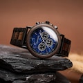 Engraved Walnut Mens Watch - 1st Fathers Day Gift For Husband - Personalized Custom Marble Wooden Watch For Him - Groomsmen Wedding Watches