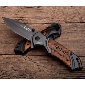 Personalized Pocket Knife for Groomsmen,  Fathers Day Gift, Groomsmen Knives, Engraved Groomsman Knife, Groomsmen Proposal, Custom Knife