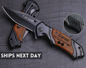 Personalisiertes Taschenmesser für Trauzeugen, Vatertagsgeschenk, Trauzeugen-Messer, graviertes Trauzeugen-Messer, Trauzeugen-Vorschlag, kundenspezifisches Messer