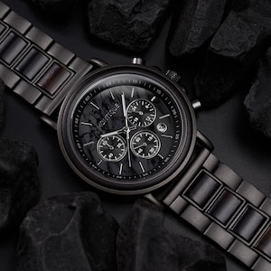 Engraved Watch for Husband - 1st Anniversary Gift For Father - Personalized Marble Wooden Watch For Him - Boyfriend Gift - Groomsmen Gifts