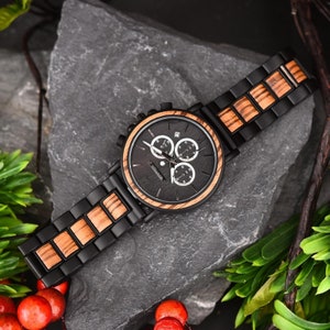 ENGRAVED WATCH - First Fathers Day Gift - Anniversary Gift - Wooden Watch For Men - Boyfriend Birthday Gift - Groomsmen Gifts Personalized