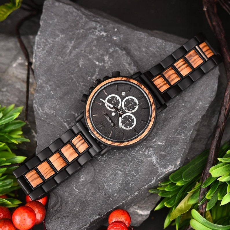 ENGRAVED WATCH - First Fathers Day Gift - Anniversary Gift - Wooden Watch For Men - Boyfriend Birthday Gift - Groomsmen Gifts Personalized