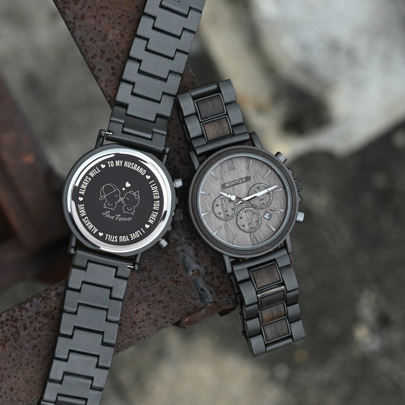 ENGRAVED WATCH - First Fathers Day Gift - Anniversary Gift - Wooden Watch For Men - Boyfriend Birthday Gift - Groomsmen Gifts Personalized