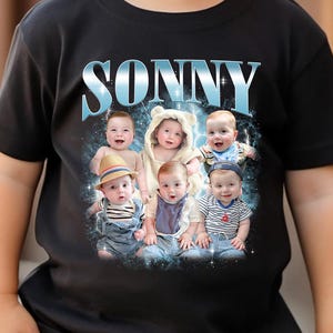 Custom Bootleg Shirt, Personalized Kids Face T-Shirt, Custom Photo Kids Shirt, Group Shirt, Custom Birthday Tee for Toddler Boys Girls Baby