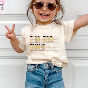 Back To School Kids Shirt, Custom Kids Name School Shirt, Custom Alphabet Pencil Kids Name Shirt, Cute Toddler School Outfit for Boys Girls
