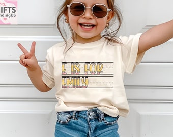 Back To School Kids Shirt, Custom Kids Name School Shirt, Custom Alphabet Pencil Kids Name Shirt, Cute Toddler School Outfit for Boys Girls