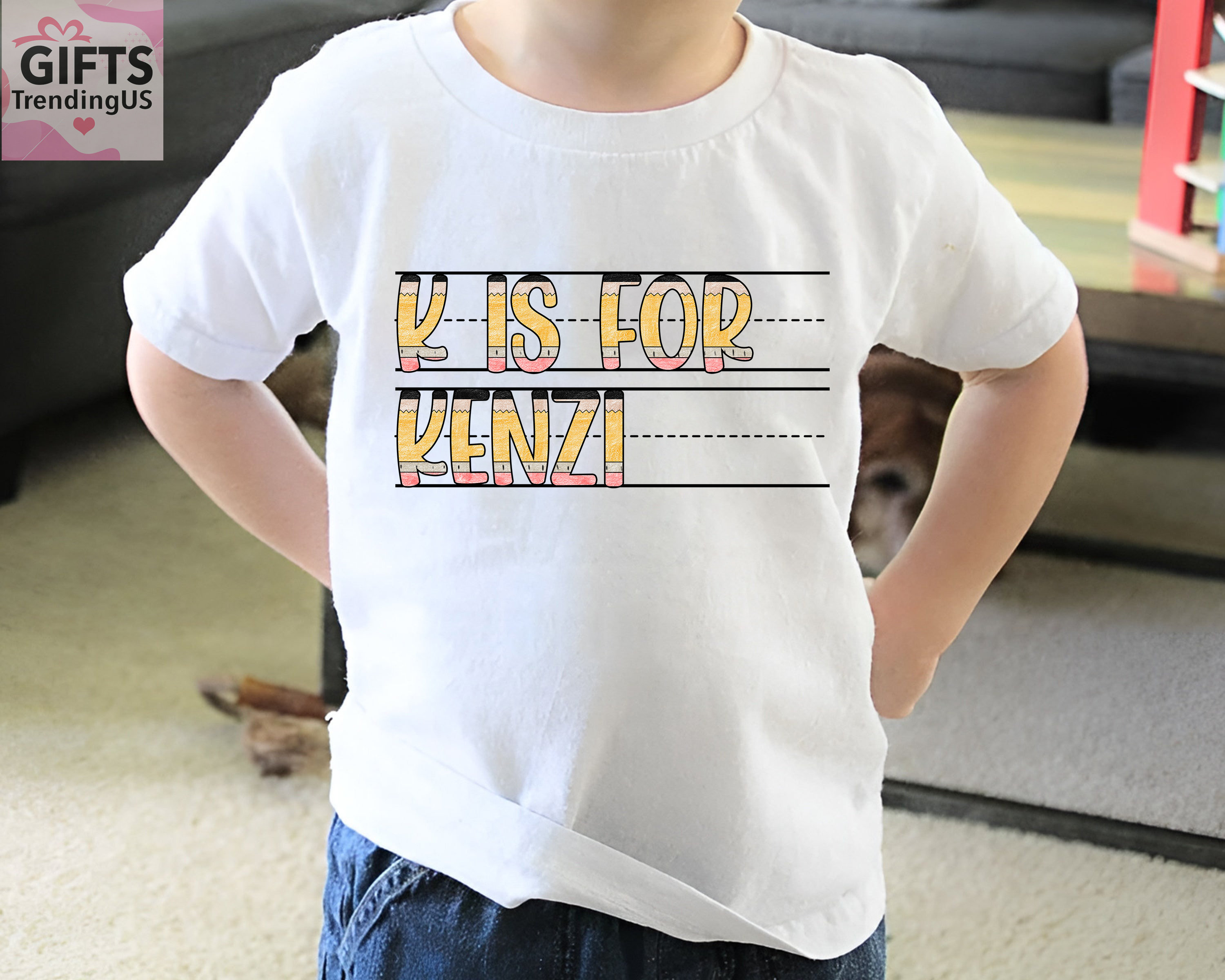 Back To School Kids Shirt, Custom Kids Name School Shirt, Custom Alphabet Pencil Kids Name Shirt, Cute Toddler School Outfit for Boys Girls