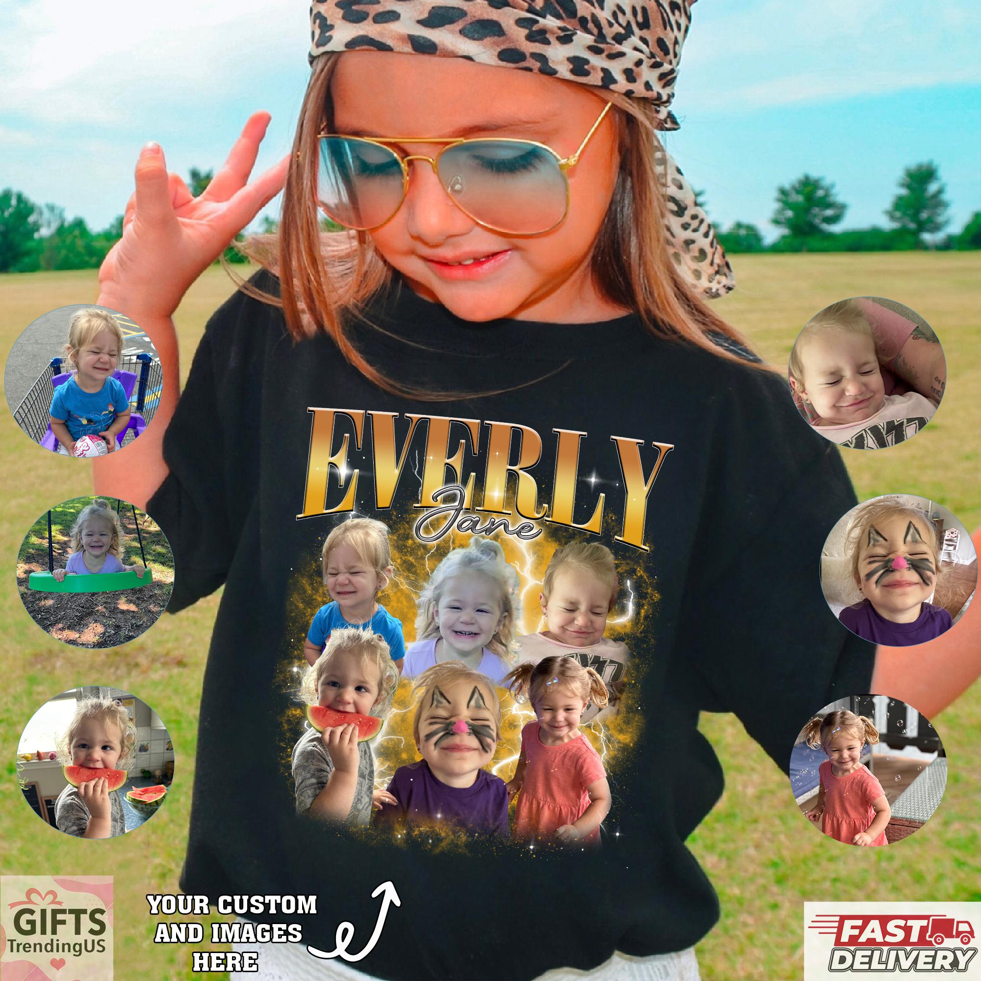 Custom Kids Bootleg Shirt, Custom Photo Shirt for Kids, Funny Toddler Shirt, Kids Photo Shirt, Name Photo Toddler Tee for Boys Girls Kids