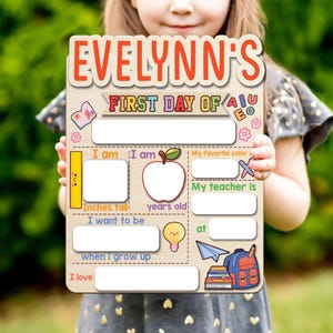 Back to School Board, Personalized First Day of School Sign, Interchangable, Dry Erase Sign, Reusable, Custom Last Day of School Sign Gift