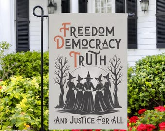 Subtle F*ck Trump Garden Flag, Free Democracy Truth Flag, Anti Trump House Banner, Liberal Activist Flag,Democrat Porch Decor,FDT Home Decor