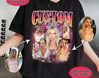 Custom Girlfriend Shirt, Boyfriend Shirt With Girlfriend Face,Custom Image Wife Tee,Bachelorette Surprise,Personalized Bootleg Birthday Gift