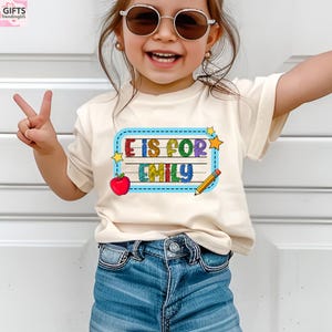 First Day Of School Shirt, Personalized Back To School Kids Shirt, Custom Alphabet Kids Shirt, School Toddler Shirt, Cute Kindergarten Shirt