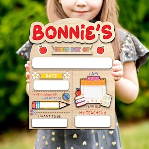 Customized First Day Of School Sign, Back to School Sign, Kindergarten 1st Day of School Sign, First Day School Wooden School Board