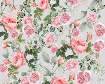 Decoupagepapper med rosenträdgårdsmotiv för scrapbooking, dagböcker, korttillverkning och dekorativa papperspyssel
