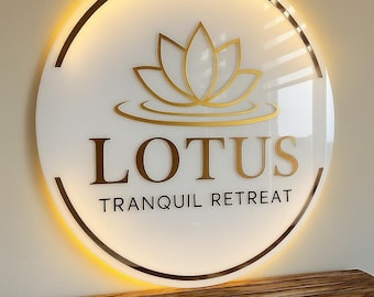 Custom LED Backlit Business Logo Sign - Acrylic Wall Decor