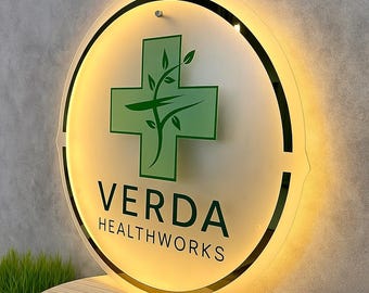 Backlit Sign, LED Business Sign, Custom Logo Sign, LED Business Logo, Custom Lighted Sign, 3D Business Sign, Office & Storefront Signage