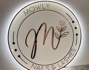 Custom Backlit Acrylic Business Logo Sign: Salon & Spa Decor