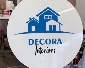 Custom Business Logo Sign, Round Acrylic Business Sign, Custom Acrylic Sign