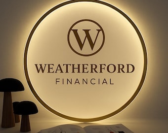 Round 3D Business Logo Sign|3D Acrylic Sign | Custom 3D Backlit Business Sign | Acrylic Beauty Salon Sign|Nails sign|Wall Logo Decor