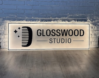 Custom Backlit Sign, Business Logo Sign, Small Business Sign, Custom Logo Sign, Name Sign, Office Wall Sign, Wall Decor