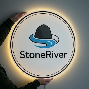 Custom Acrylic Sign | Custom Backlit Sign | Illuminated Logo Sign | Backlit Sign | Round Acrylic Sign |Studio Sign | Reception Sign
