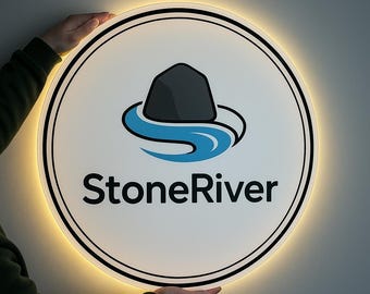 Custom Acrylic Sign | Custom Backlit Sign | Illuminated Logo Sign | Backlit Sign | Round Acrylic Sign |Studio Sign | Reception Sign