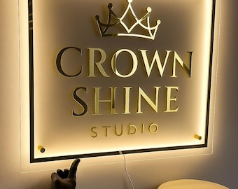 Letrero con logotipo comercial personalizado / Letrero retroiluminado comercial / Letrero retroiluminado de acrílico / Letrero con logotipo de acrílico / Decoración de pared
