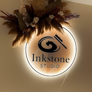 Custom 3D Business Sign, Business Logo Sign, Led Logo Sign, Round Acryloc Logo Sign, Acrylic Business Sign, Store Sign, Salon Sign