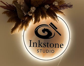 Custom 3D Business Sign, Business Logo Sign, Led Logo Sign, Round Acryloc Logo Sign, Acrylic Business Sign, Store Sign, Salon Sign