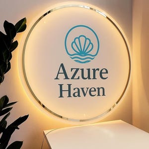 3D Custom Acrylic Business Backlit Sign | Business Logo Sign | Acrylic Sign | Round Acrylic Logo Sign | Small Business Signs