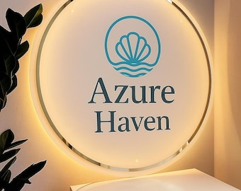 3D Backlit Business Logo Sign: Custom Acrylic, Modern Branding