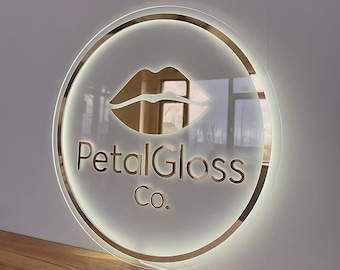 Custom Business Logo Sign | Acrylic Logo Sign | LED Sign | Saloon Sign | Bar Sign | Acrylic Signage | Personalized Logo Design