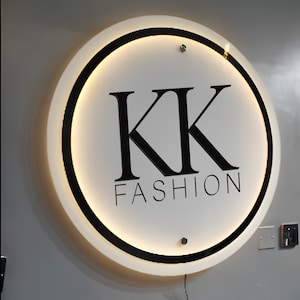Custom 3d Business Logo Sign, Backlit Sign, Business Sign, Personalized Acrylic Sign, Salon Name Sign, Business Wall Decor