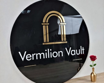 Letrero acrílico personalizado para negocios / Letrero acrílico con logotipo impreso en 3D y UV / Decoración para puertas y paredes de oficinas / Letrero para salones de belleza