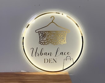 Custom Backlit Business Logo Sign: 3D Acrylic Reception Decor