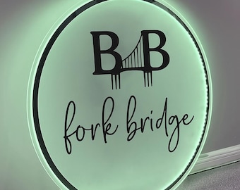 Custom Backlit Sign | Round Acrylic Sign | Custom Acrylic Sign | Illuminated Logo Sign | Backlit Sign | Reception Sign