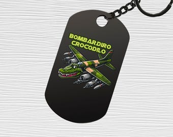 Bombardiro Crocodilo Funny Italian Brainrot Stainless Steel Dog