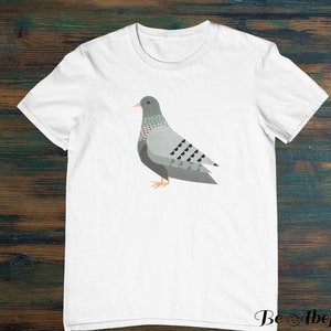 Minimalistic Painted Pigeon Women&#39;s Men&#39;s Unisex Cotton Tee Unique Print T-Shirt